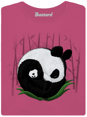 Dvě spící pandy dámské tričko s lemem Magenta