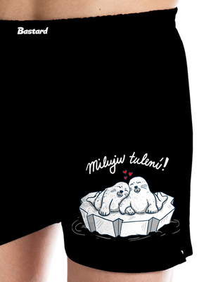 Miluju tulení pánské trenky Black