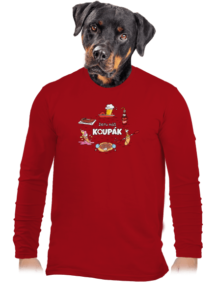 Český koupák pánské dlouhý rukáv Red