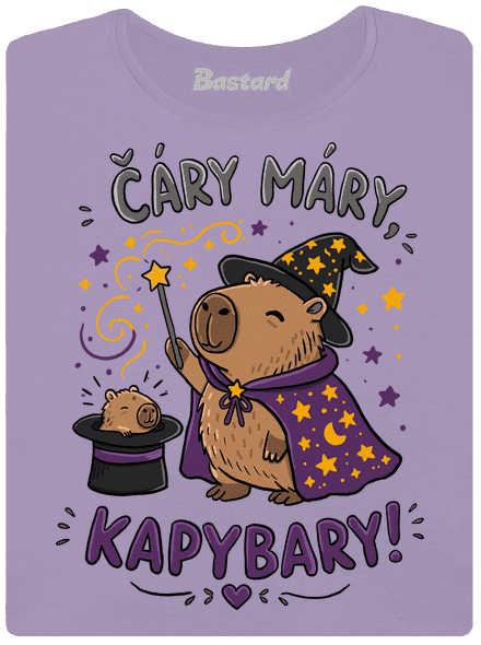 Čáry máry kapybary dámské tričko s lemem Lavender
