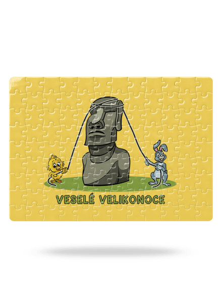 Velikonoční Moai puzzle White