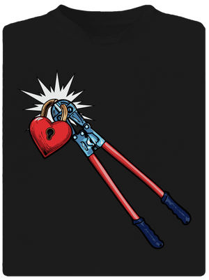 Kleště na zámek lásky dětské sportovní tričko Black