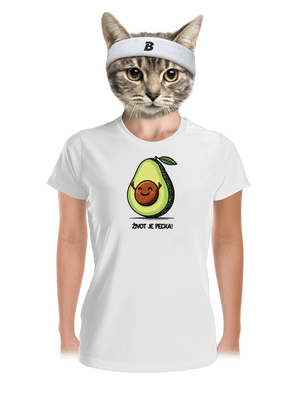 Život je pecka dámské sportovní tričko White