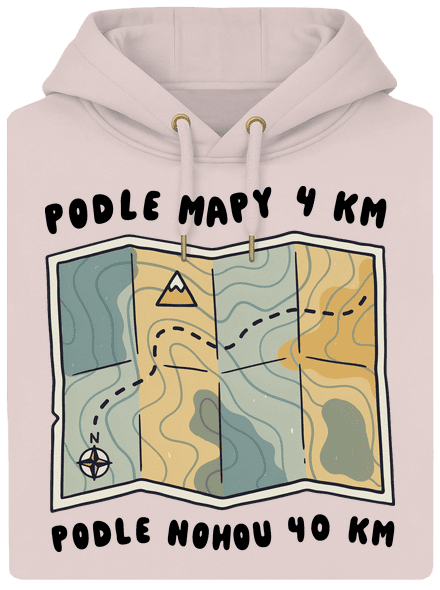 Podle mapy 4 km unisex mikina premium Rose Chalk