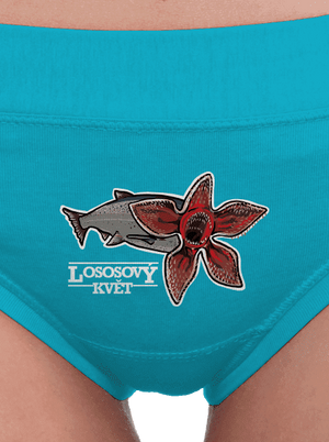 Lososový květ dámské kalhotky Turquoise