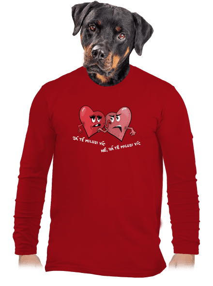 Srdíčka pánské dlouhý rukáv Red