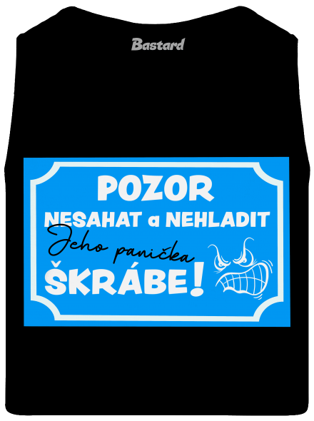 Pozor, nesahat pánské tílko Black