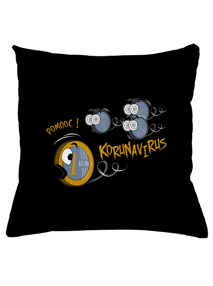 Korunavirus na útěku polštář Black