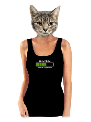 Přemýšlím dámské tílko klasické Black