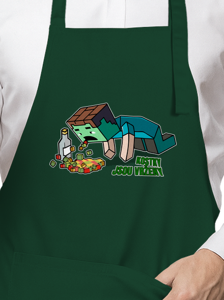 Kostky jsou vrženy zástěra Bottle Green