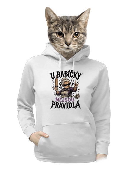 U babičky dámská mikina klokanka White
