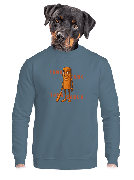 Tung Tung Tung Sahur – Italian Brainrot unisex mikina bez kapuce Nordic Blue