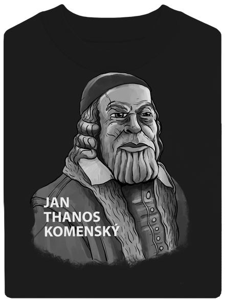 Jan Thanos Komenský unisex mikina bez kapuce Black