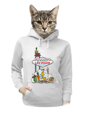 Las Vegan dámská mikina klokanka White