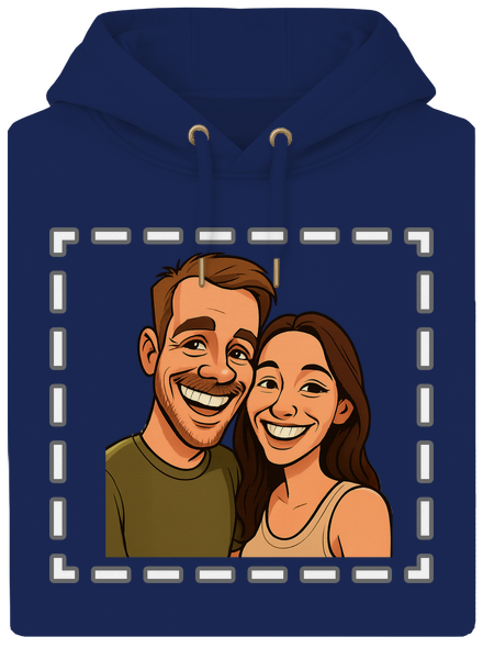 Karikatura z vlastní fotky unisex mikina premium Navy
