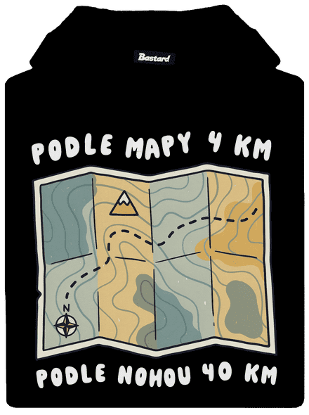 Podle mapy 4 km pánská mikina klokanka Black