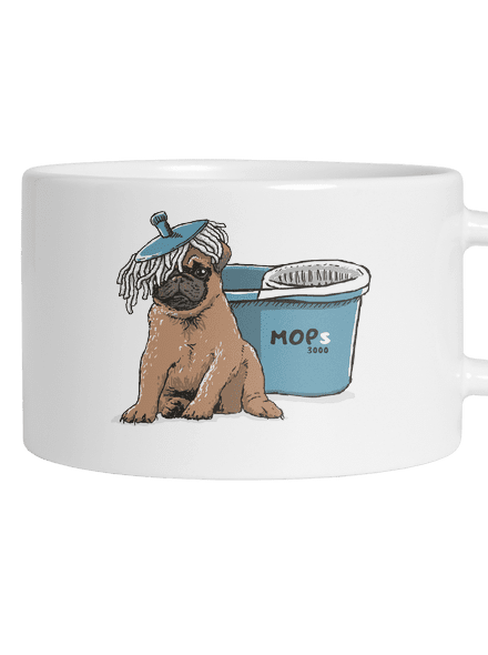 Mops hrnek makronka White