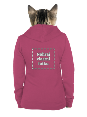 Vlastní potisk dámská mikina na zip Magenta