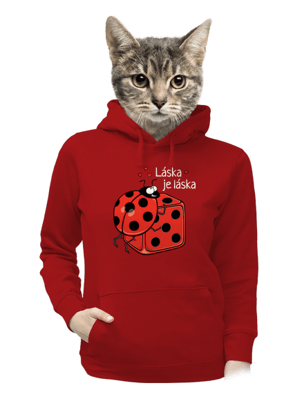 Láska je láska dámská mikina klokanka Red Mal