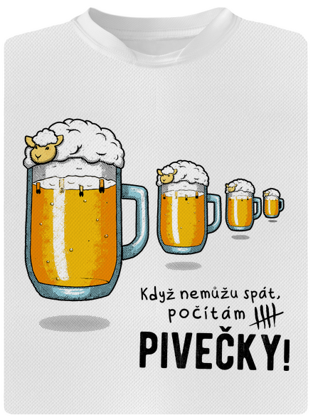 Pivečka pánské sportovní tričko White