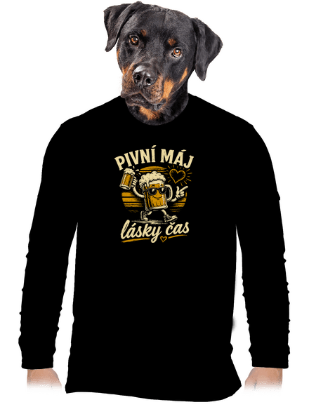 Pivní máj pánské dlouhý rukáv Black