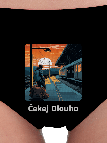 Čekej dlouho dámské kalhotky Black