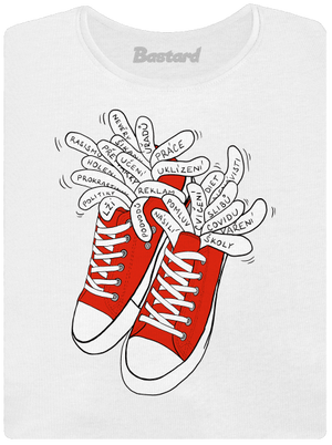 Plný kecky dámské tričko s lemem White