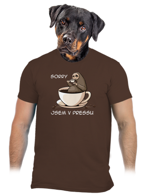 V pressu pánské tričko Brown