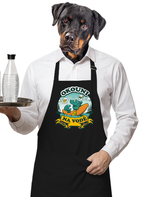 Okouni na vodě zástěra Black