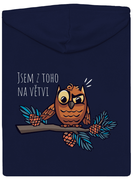 Jsem na větvi pánská mikina na zip Navy