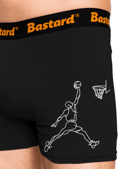 One line slam dunk boxerky Black