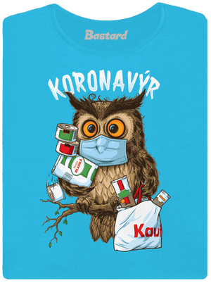 Koronavýr dámské tričko s lemem Blue Atol