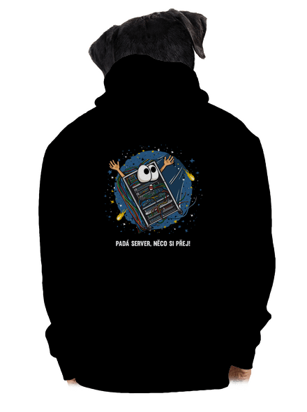 Padá server pánská mikina na zip Black
