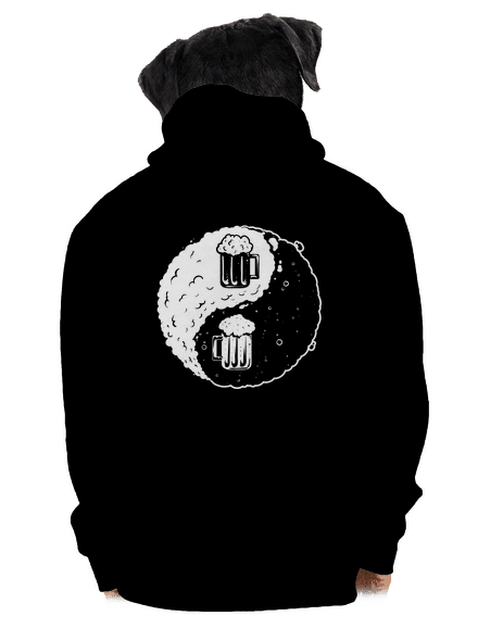 Jin Jang pivo pánská mikina na zip Black