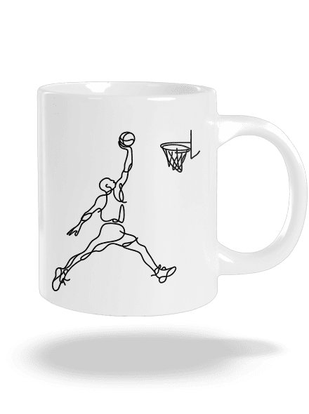 One line slam dunk velký hrnek White