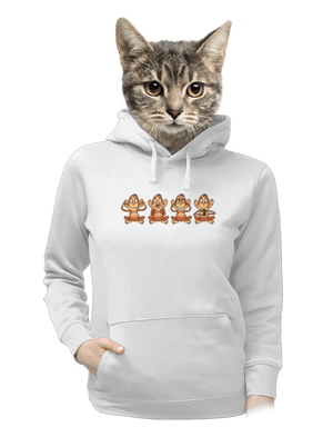 Opička s mobilem dámská mikina klokanka White