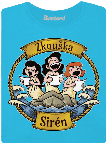 Zkouška sirén dámské tričko s lemem Blue Atol