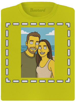 Simpsonovi z vlastní fotky dámské sportovní tričko Neon Yellow