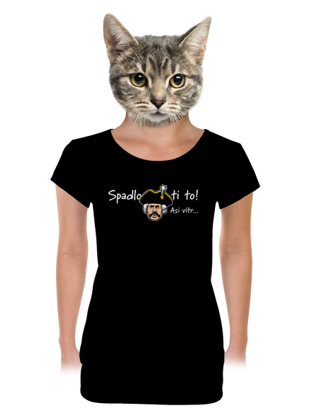 Spadlo ti to dámské tričko s lemem Black