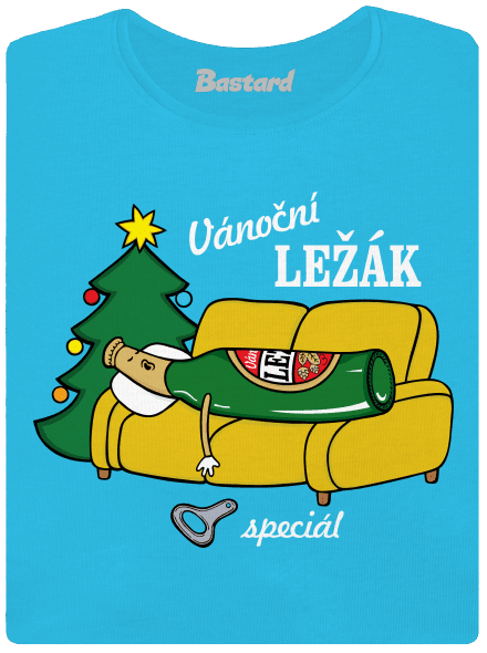 Vánoční ležák dámské tričko s lemem Blue Atol