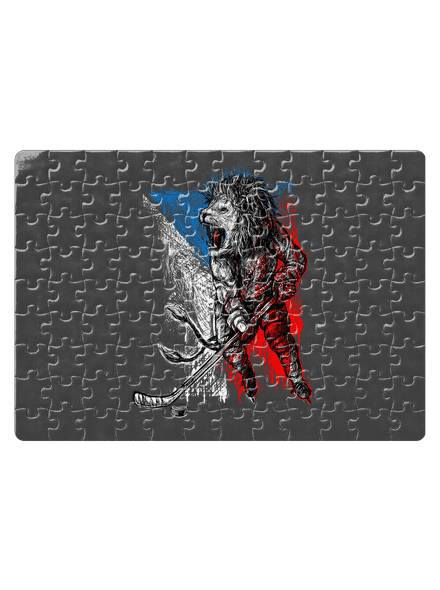 Hokejový lev puzzle White