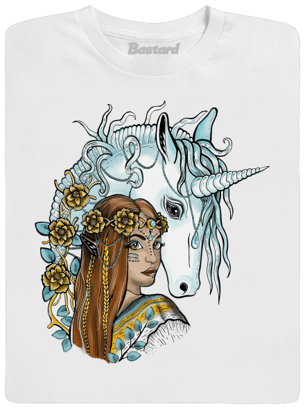 Elfka s jednorožcem pánské tričko White