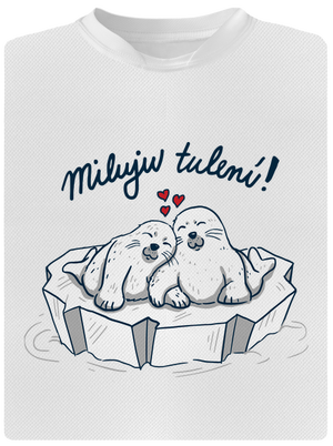 Miluju tulení dětské sportovní tričko White