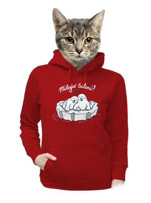 Miluju tulení dámská mikina klokanka Red Mal