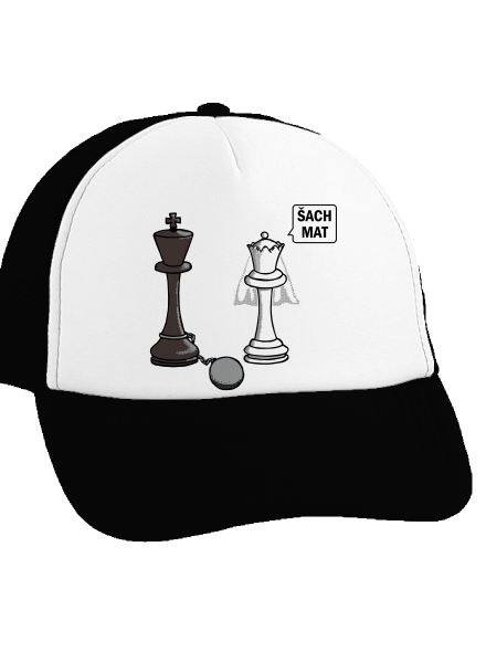 Šach mat kšiltovka truckerka Black cap