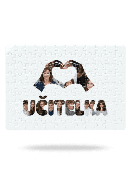 Nápis pro učitele z vlastních fotek puzzle White
