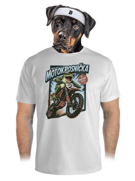 Motokrosnička pánské sportovní tričko White