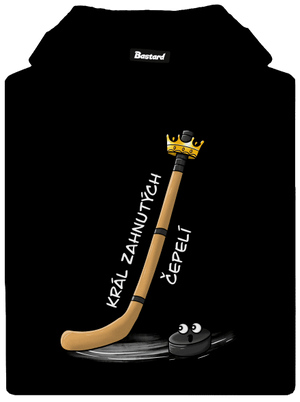 Král zahnutých čepelí - hokej pánská mikina klokanka Black