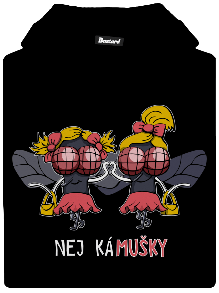 Nej kámušky dětská mikina klokanka Black