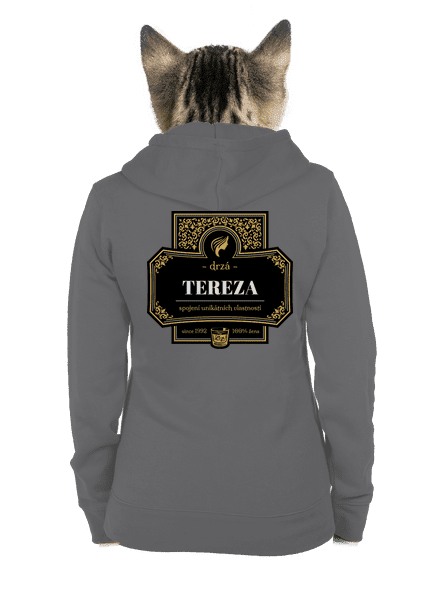 Alkoholová etiketa dámská mikina na zip Steel Gray